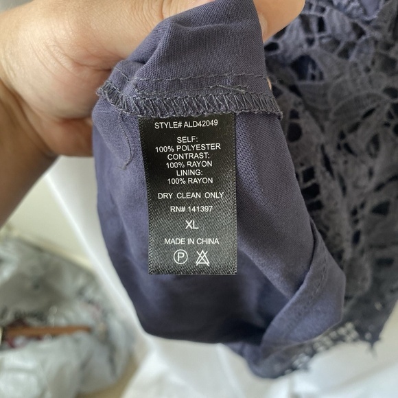 ASTR THE LABEL Lace A Line Midi Dress Navy Size XL NWT - Picture 12 of 13